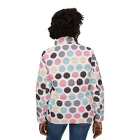 Women's Puffer Coat | Playful Polka Dot Print Quilted Outerwear