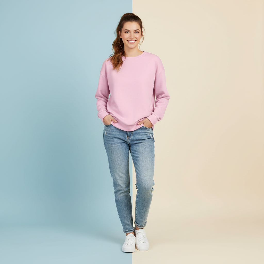 Light Pink Sweater | Aesthetic Pastel Pattern Unisex Pullover