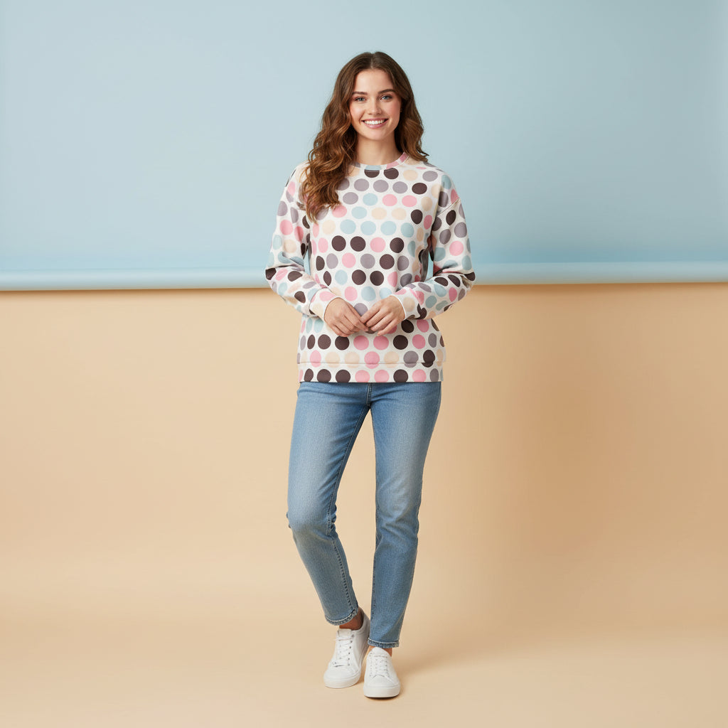 Polka Dot Sweater | Preppy Dotted Graphic Unisex Pullover