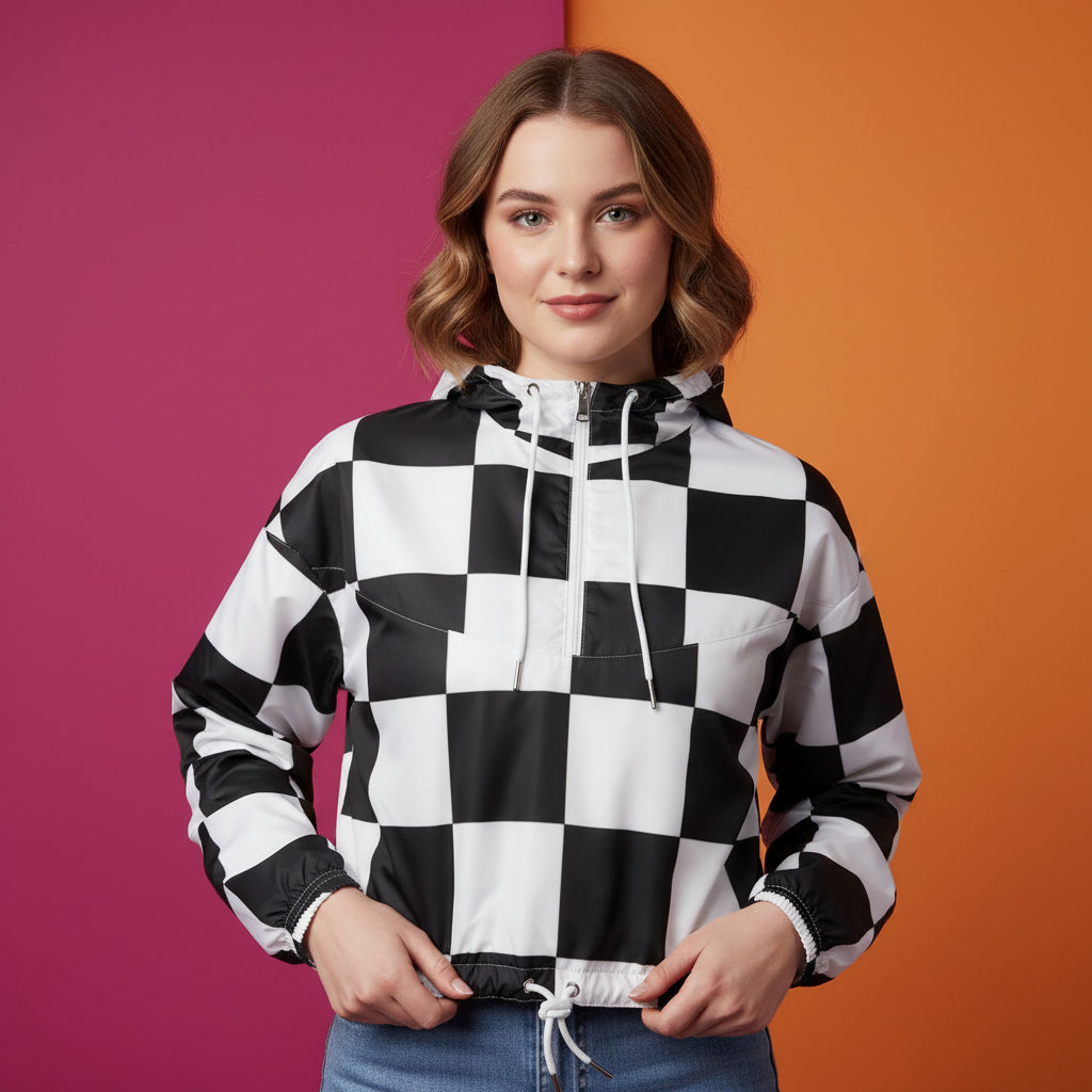 Checkered Windbreaker | Women&