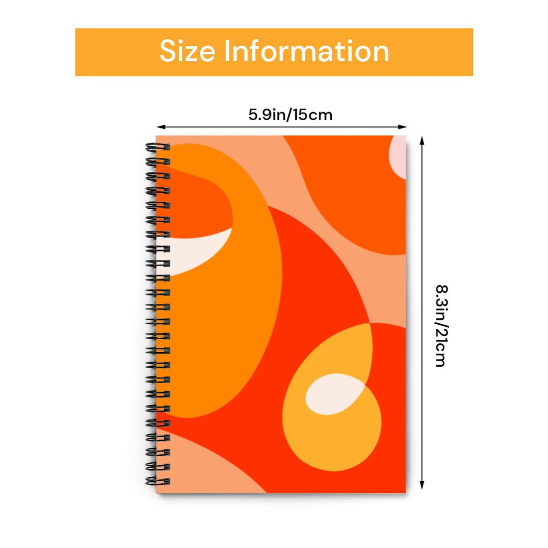 Orange Abstract Pattern A5 Spiral Notebook