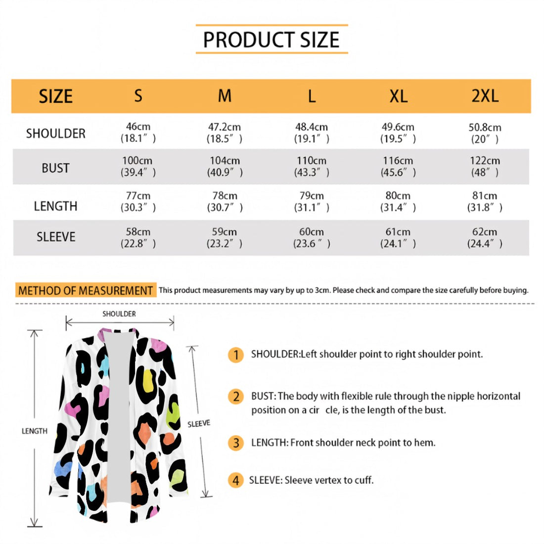 Animal Print Long Cardigan | White Multicolor Leopard & Cheetah Sweater