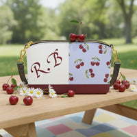 Small Red Crossbody Bag | Personalized Wine & Blue Color Block Purse