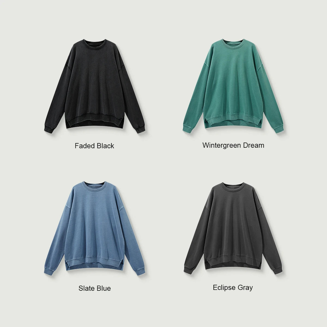 Heavyweight Oversized Side Slit Faded Unisex Sweatshirt S-XL