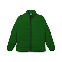 Green Puffer Coat | Vibrant Plain Green Insulated Puffer