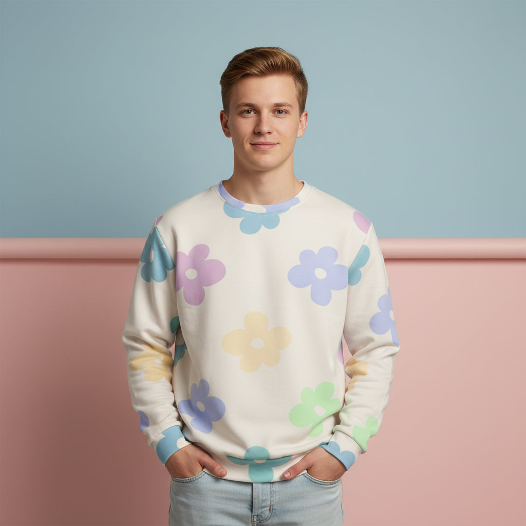 Floral Sweater | Aesthetic Flower Print Unisex Pullover