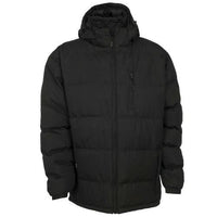 Trespass Clip black quilted hooded jacket with front zip and chest pocket