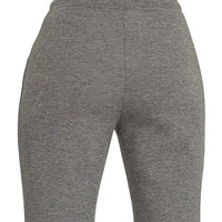 Charcoal straight-leg pants with drawstring waist and back view