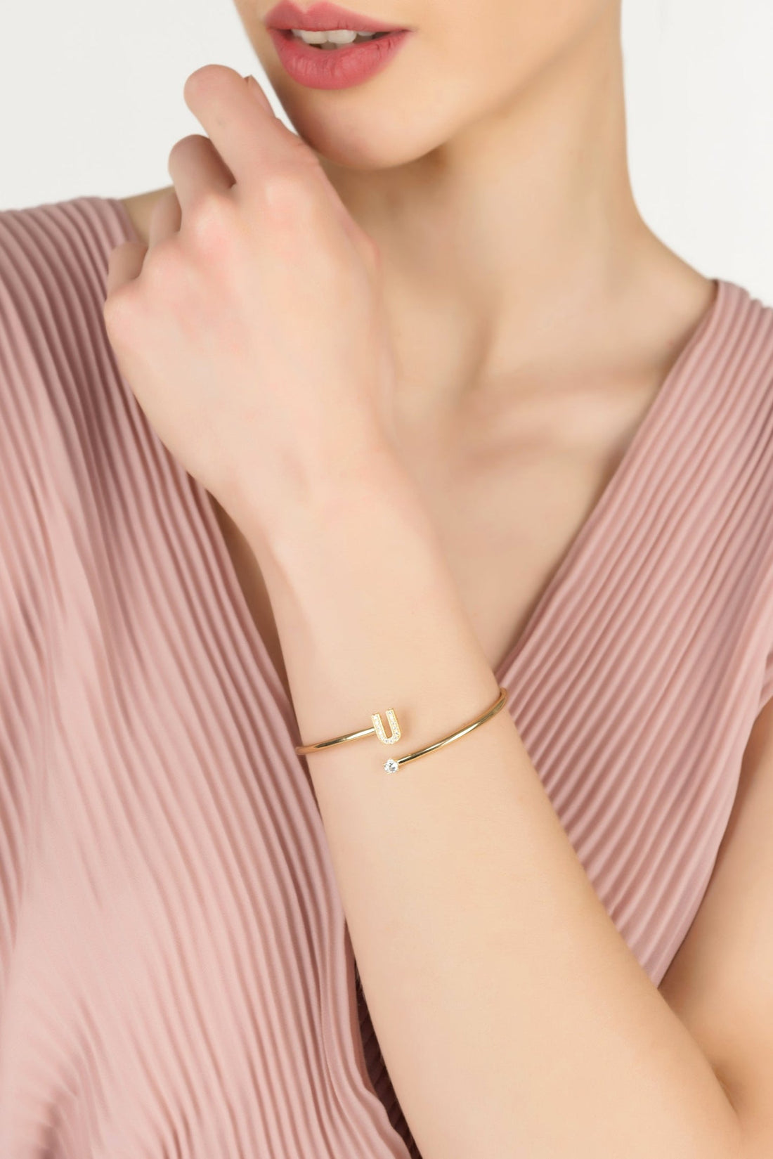 Initial Bangle Silver U-2