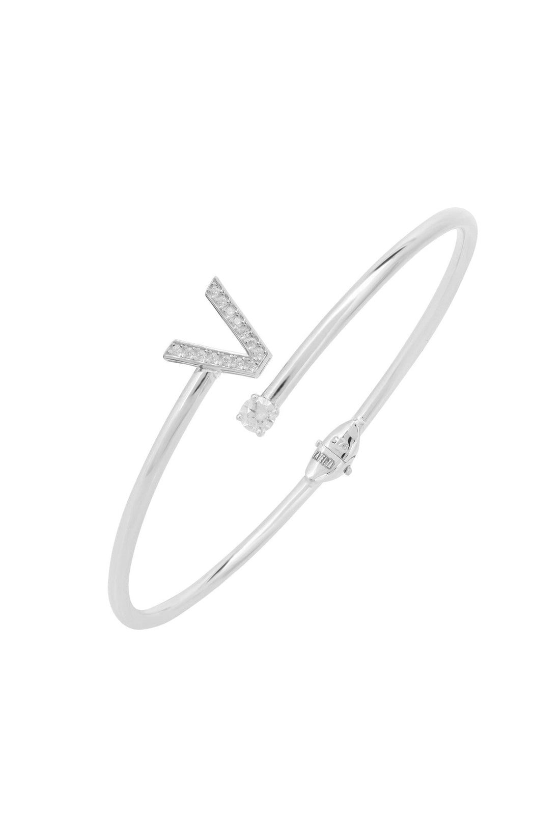 Initial Bangle Silver V-0