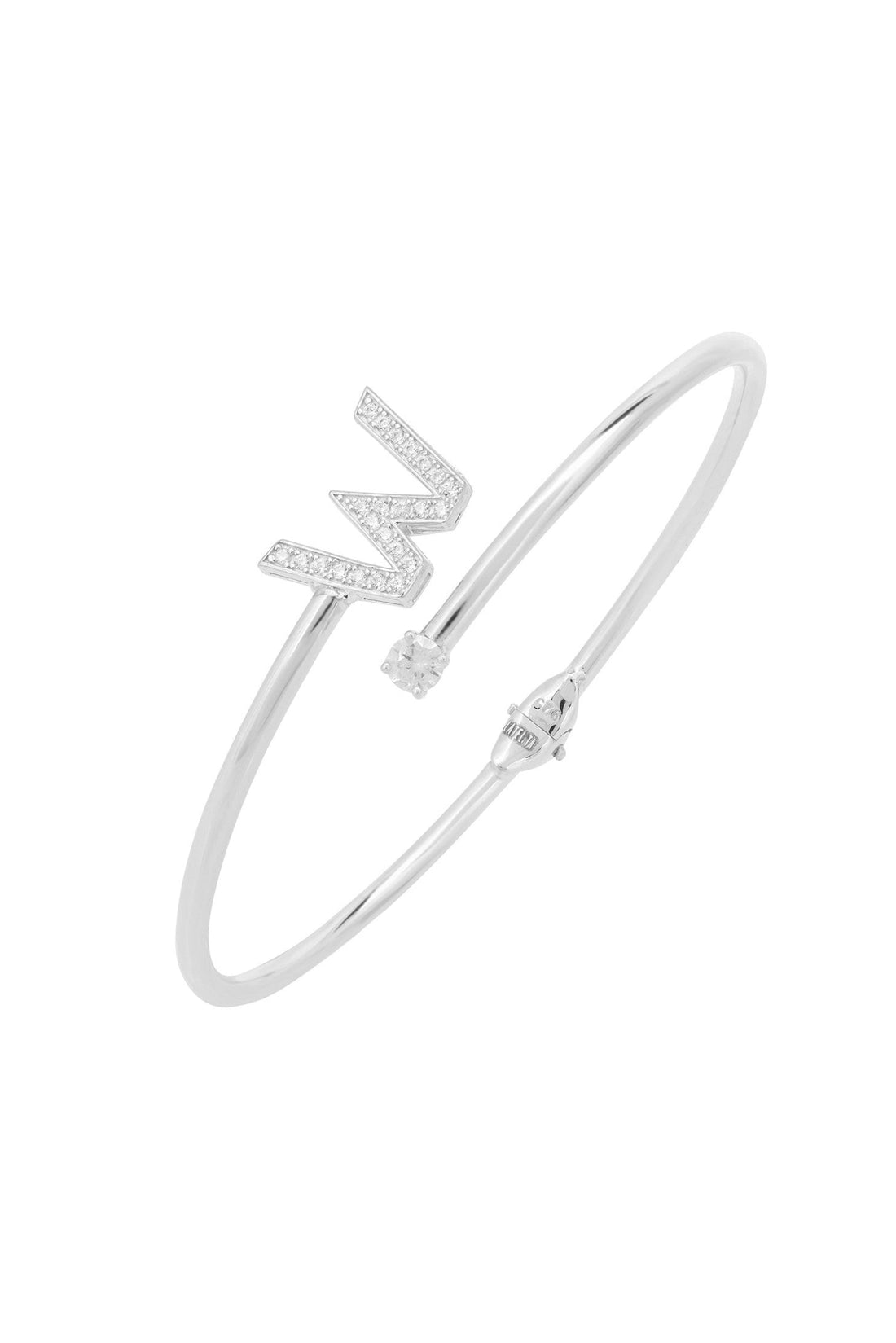 Initial Bangle Silver W-0