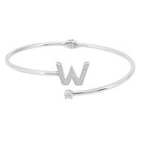 Initial Bangle Silver W-1