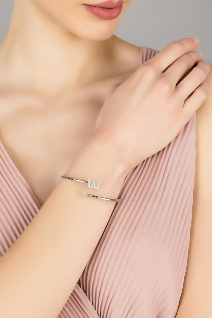 Initial Bangle Silver W-2