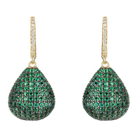 Valerie Pear Drop Gemstone Earring Gold Emerald Green-0