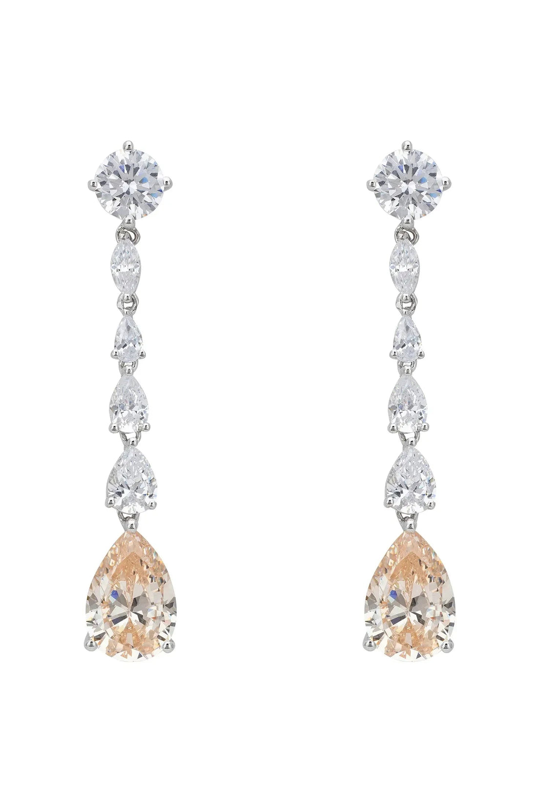 Bardot Champagne Quartz Drop Earrings Silver-0