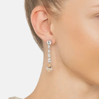 Bardot Champagne Quartz Drop Earrings Silver-1