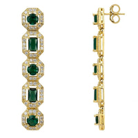 Whistledown Emerald Drop Earrings Gold-2