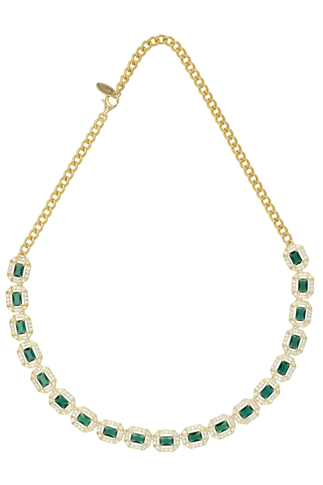 Whistledown Emerald Gemstone Necklace Gold-2