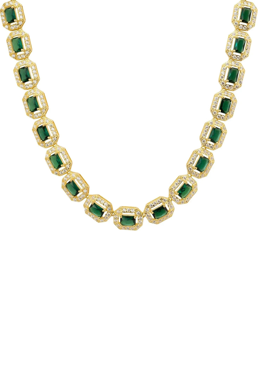 Whistledown Emerald Gemstone Necklace Gold-0