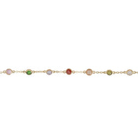 Solid 14K Gold Rainbow Multi Gemstone Bracelet-2