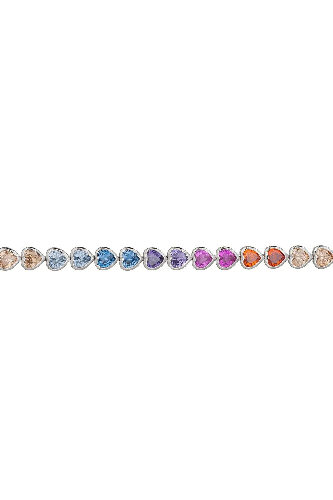 Heart Garland Tennis Bracelet Multicoloured Silver-2