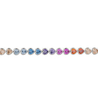 Heart Garland Tennis Bracelet Multicoloured Silver-2