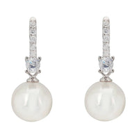 Serenity Pearl Hoop Earrings Silver-0
