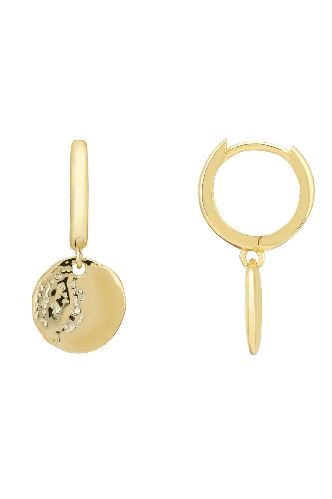 Lunar Moon Huggie Hoop Earrings Gold-2