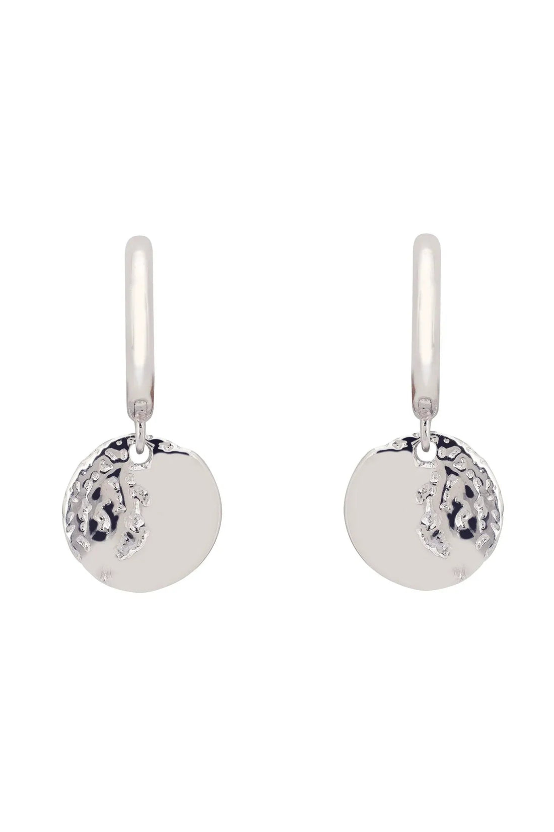 Lunar Moon Huggie Hoop Earrings Silver-0