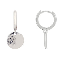 Lunar Moon Huggie Hoop Earrings Silver-2