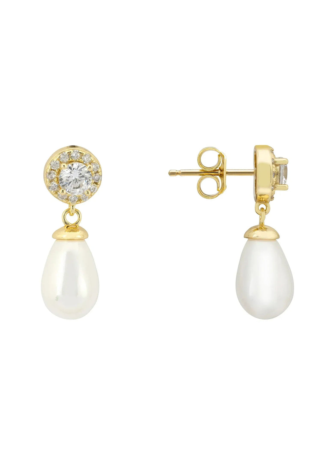 Timeless Pearl Teardrop Earrings Gold-2