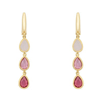 Sardinia Triple Teardrop Earrings Gold The Pinks-0