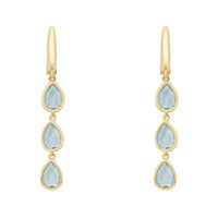 Sardinia Triple Teardrop Earrings Gold Blue Topaz-0