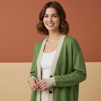 Emerald Green Cardigan | Unisex Aesthetic Luxury Jacquard Knit