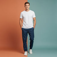 Navy Track Pants | Unisex All-Over Print Streetwear Joggers