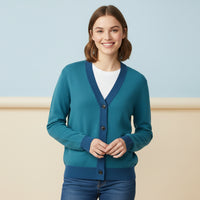 Teal Cardigan | Unisex Pretty Aesthetic Jacquard Knit