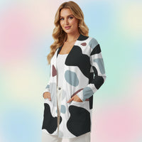 Cow Print Cardigan | Multicolor Color Block Animal Pattern Sweater