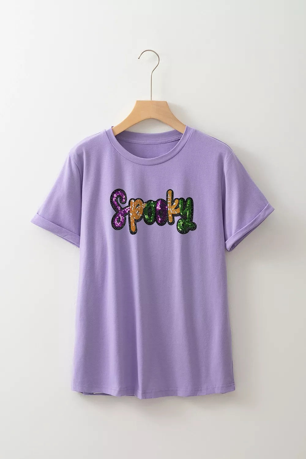Lavender T-shirt with sequined &