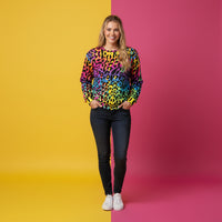 Leopard Print Sweater | Colorful Animal Pattern Unisex Pullover