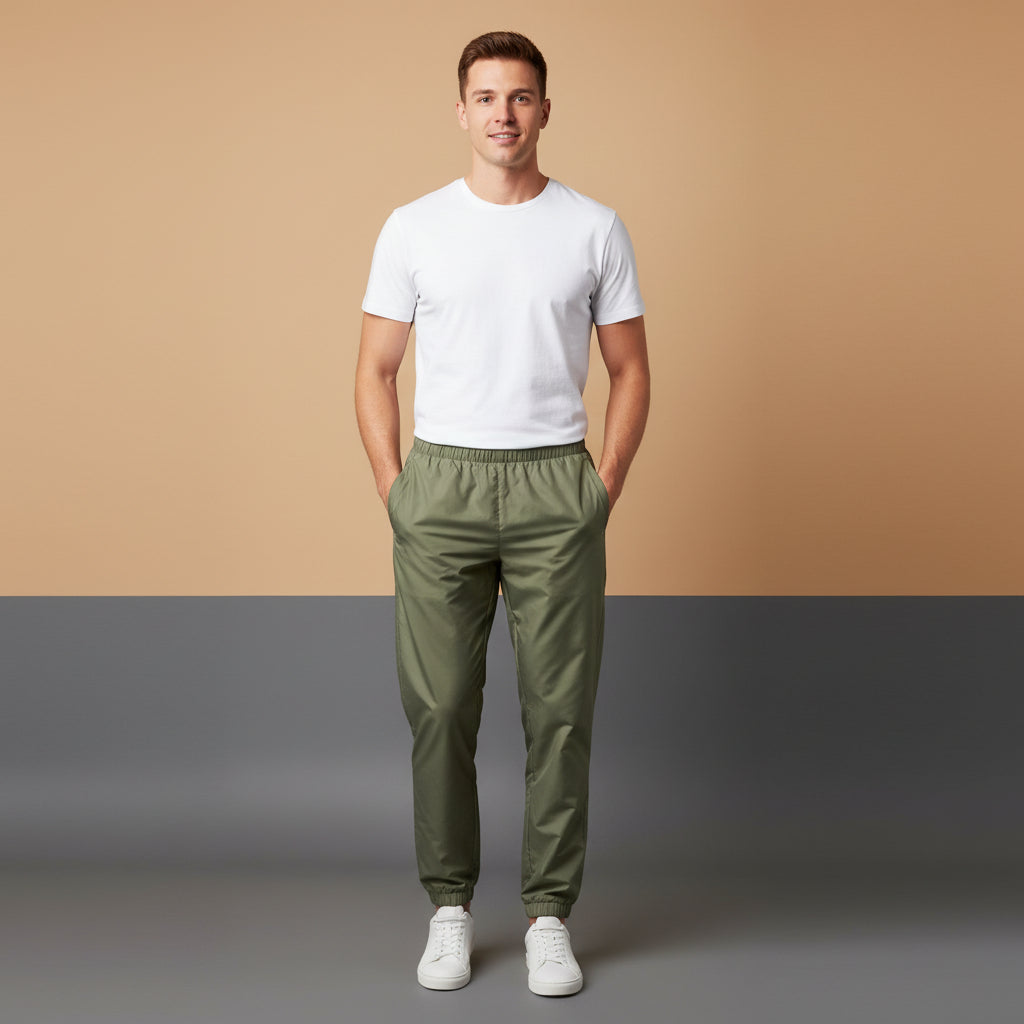 Womens Green Track Pants | Unisex All-Over Print Streetwear Joggers