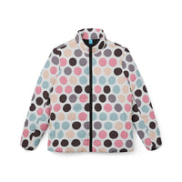 Women's Puffer Coat | Playful Polka Dot Print Quilted Outerwear