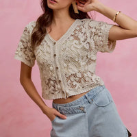 Light blue washed denim wrap skort with front overlay and side pockets