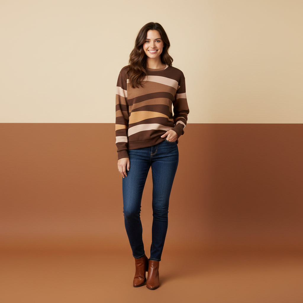 Chocolate Brown Sweater | Aesthetic Earth Tone Unisex Pullover