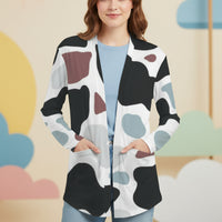 Cow Print Cardigan | Multicolor Color Block Animal Pattern Sweater