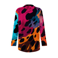 Multi Colour Leopard Print Open-Front Cardigan with Pockets