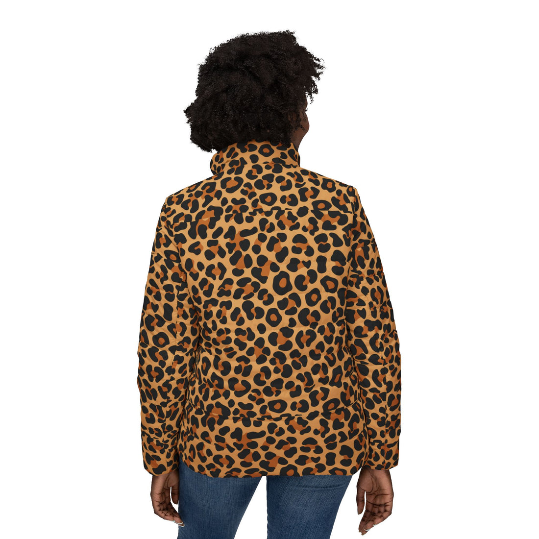 Womens Puffer Coat | Bold Leopard Print Winter Jacket