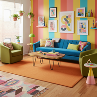 Solid orange rectangular area rug with flat weave texture and squared corners