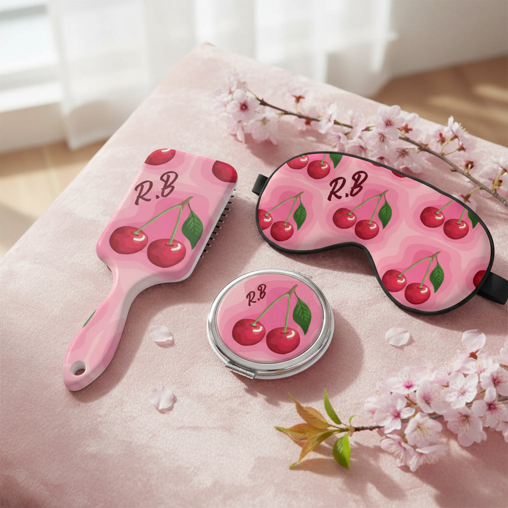 Travel Beauty Essentials | Personalized Pink Cherry Gift Set