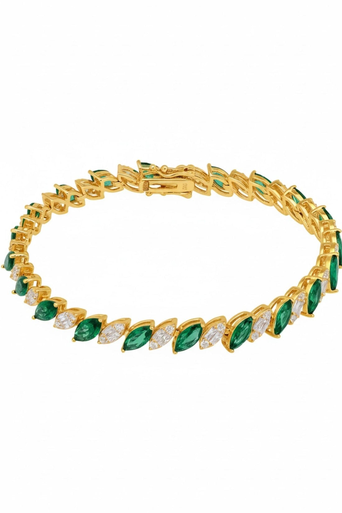 Viscountess Tennis Bracelet Emerald Gold-0