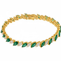 Viscountess Tennis Bracelet Emerald Gold-0